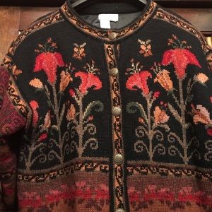 Coldwater Creek Coat  gold / green .. black lining